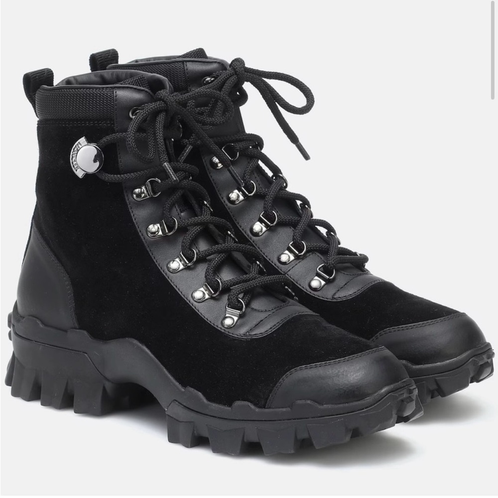 Moncler Black Women's Combat Hiking Boots Helis